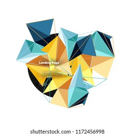 Polygonales geometrisches Design, abstrakte Form aus Dreiecken, trendiger Vektorhintergrund