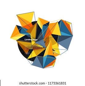 Polygonal geometric design, abstract shape made of triangles, trendy vector background