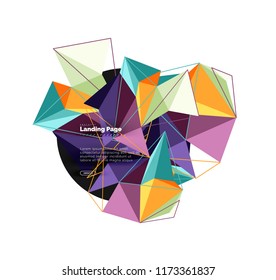 Polygonal geometric design, abstract shape made of triangles, trendy vector background