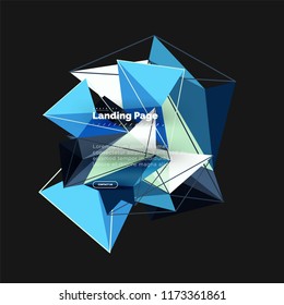 Polygonal geometric design, abstract shape made of triangles, trendy vector background