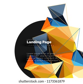 Polygonales geometrisches Design, abstrakte Form aus Dreiecken, trendiger Vektorhintergrund