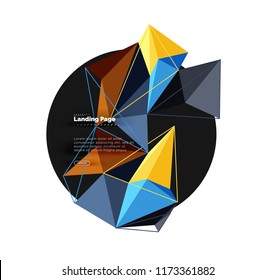 Diseño geométrico poligonal, forma abstracta de triángulos, fondo vectorial de moda