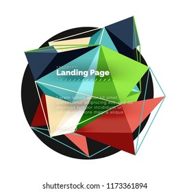 Diseño geométrico poligonal, forma abstracta de triángulos, fondo vectorial de moda