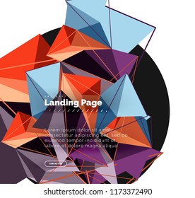 Polygonal geometric design, abstract shape made of triangles, trendy vector background