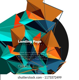 Polygonal geometric design, abstract shape made of triangles, trendy vector background