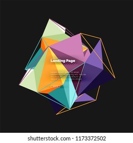 Polygonal geometric design, abstract shape made of triangles, trendy vector background