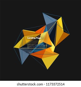 Polygonal geometric design, abstract shape made of triangles, trendy vector background