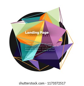 Polygonal geometric design, abstract shape made of triangles, trendy vector background