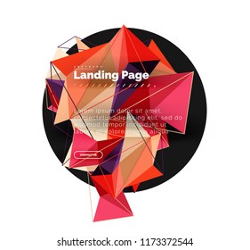 Diseño geométrico poligonal, forma abstracta de triángulos, fondo vectorial de moda