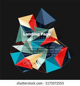 Diseño geométrico poligonal, forma abstracta de triángulos, fondo vectorial de moda