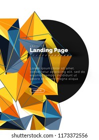 Polygonal geometric design, abstract shape made of triangles, trendy vector background