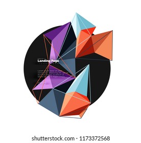 Polygonal geometric design, abstract shape made of triangles, trendy vector background