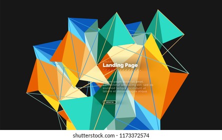 Diseño geométrico poligonal, forma abstracta de triángulos, fondo vectorial de moda