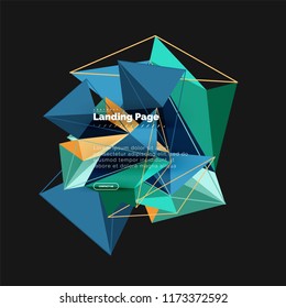 Polygonal geometric design, abstract shape made of triangles, trendy vector background