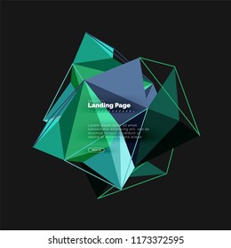 Polygonales geometrisches Design, abstrakte Form aus Dreiecken, trendiger Vektorhintergrund