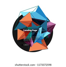 Diseño geométrico poligonal, forma abstracta de triángulos, fondo vectorial de moda