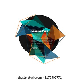 Diseño geométrico poligonal, forma abstracta de triángulos, fondo vectorial de moda