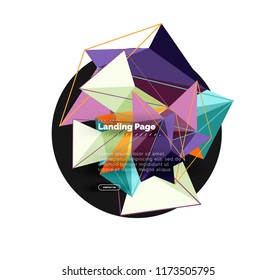 Diseño geométrico poligonal, forma abstracta de triángulos, fondo vectorial de moda