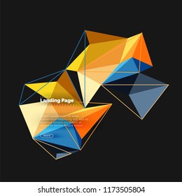 Polygonal geometric design, abstract shape made of triangles, trendy vector background