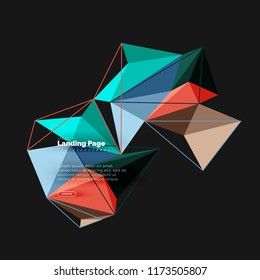 Polygonal geometric design, abstract shape made of triangles, trendy vector background