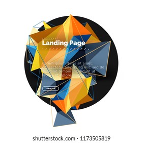 Diseño geométrico poligonal, forma abstracta de triángulos, fondo vectorial de moda