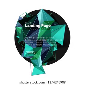 Diseño geométrico poligonal, forma abstracta de triángulos, fondo vectorial de moda