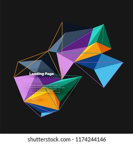 Diseño geométrico poligonal, forma abstracta de triángulos, fondo vectorial de moda