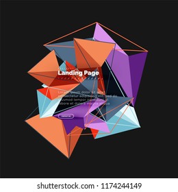 Polygonal geometric design, abstract shape made of triangles, trendy vector background