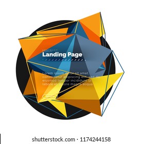 Polygonales geometrisches Design, abstrakte Form aus Dreiecken, trendiger Vektorhintergrund