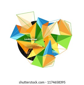 Diseño geométrico poligonal, forma abstracta de triángulos, fondo vectorial de moda
