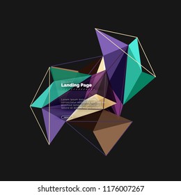 Diseño geométrico poligonal, forma abstracta de triángulos, fondo vectorial de moda
