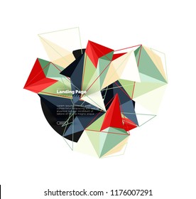 Polygonal geometric design, abstract shape made of triangles, trendy vector background