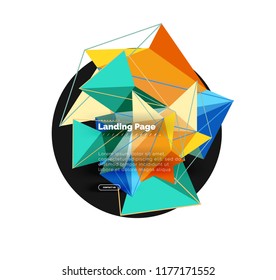 Polygonal geometric design, abstract shape made of triangles, trendy vector background