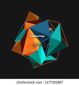 Polygonal geometric design, abstract shape made of triangles, trendy vector background