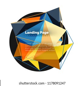 Polygonales geometrisches Design, abstrakte Form aus Dreiecken, trendiger Vektorhintergrund
