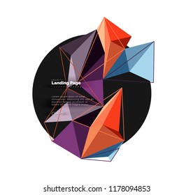 Diseño geométrico poligonal, forma abstracta de triángulos, fondo vectorial de moda