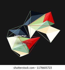 Polygonales geometrisches Design, abstrakte Form aus Dreiecken, trendiger Vektorhintergrund