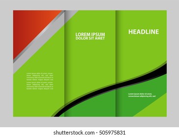 Polygonal Geometric Elements Style Business Tri-Fold Brochure Template. Corporate Leaflet, Cover Design
