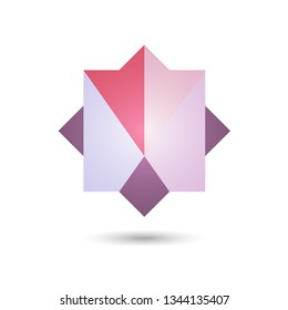 Polygonal geometric figure.Logo design on white background.Vector Illustration