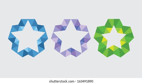 Polygonal geometric figures. Set of design elements 