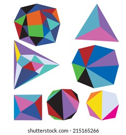 Polygonal geometric figures. Set of design elements