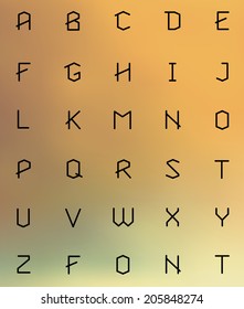 Polygonal geometric font. Creative Alphabet. Typographic Set