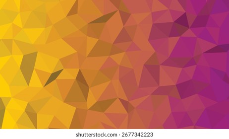 Polygonaler geometrischer Farbverlauf-Hintergrund mit abstraktem Übergang von Gelb zu Lila