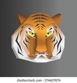 Polygonal geometric low poly tiger head. WPAP vector illustration