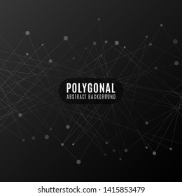 Polygonal geometric modern background. Connected lines and dots. Plexus. Background for design. Hi-tech and sci-fi. Vector Illustration EPS 10