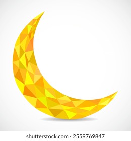 Polygonal geometric moon, islamic logo. Vector illustration
