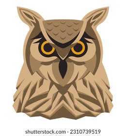 Polygonal geometric owl head - symbol of wisdom, can be used for logo