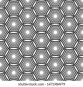 Polygonal geometric pattern. Vector graphic. Black and white wallpaper. Simple and modern shape design. Abstract art. Decorative print for tiles, wrappingpaper, textile, fabric. Creative background.