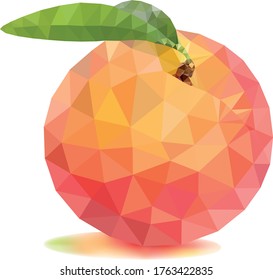 Polygonal geometric peach. Vector illustration