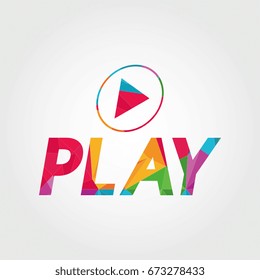polygonal geometric play icon